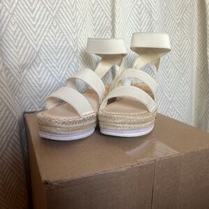 White Wedge Sandals